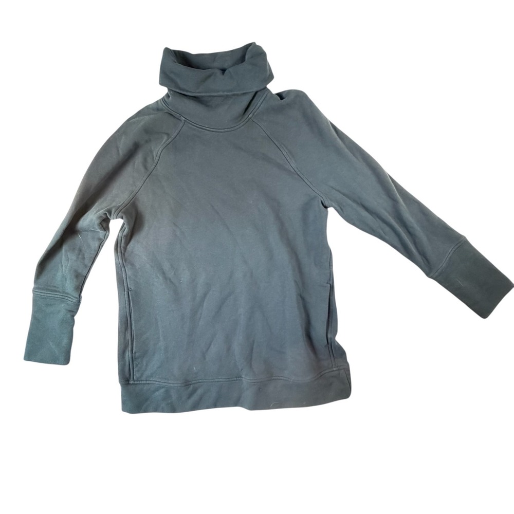 Lululemon Scuba High Funnel Neck Pullover Women 12 Blue Gray Excellent Raglan - Picture 2 of 2